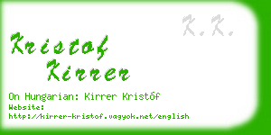 kristof kirrer business card
