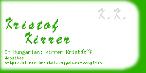 kristof kirrer business card
